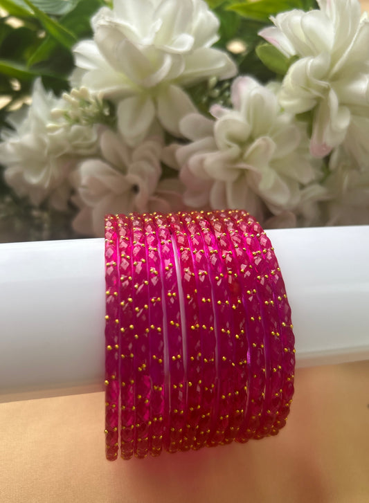 Premium raindrop bangles -Rani Pink