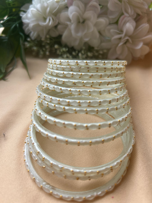 Premium raindrop bangles - White