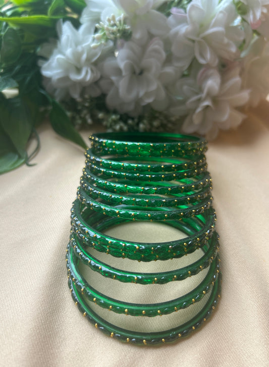 Premium raindrop bangles - Green