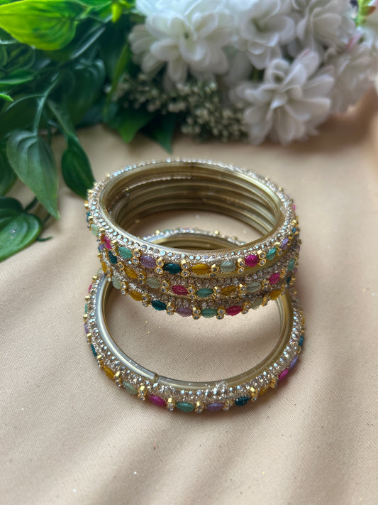Premium Designer Mirror Bangles - Multi colour