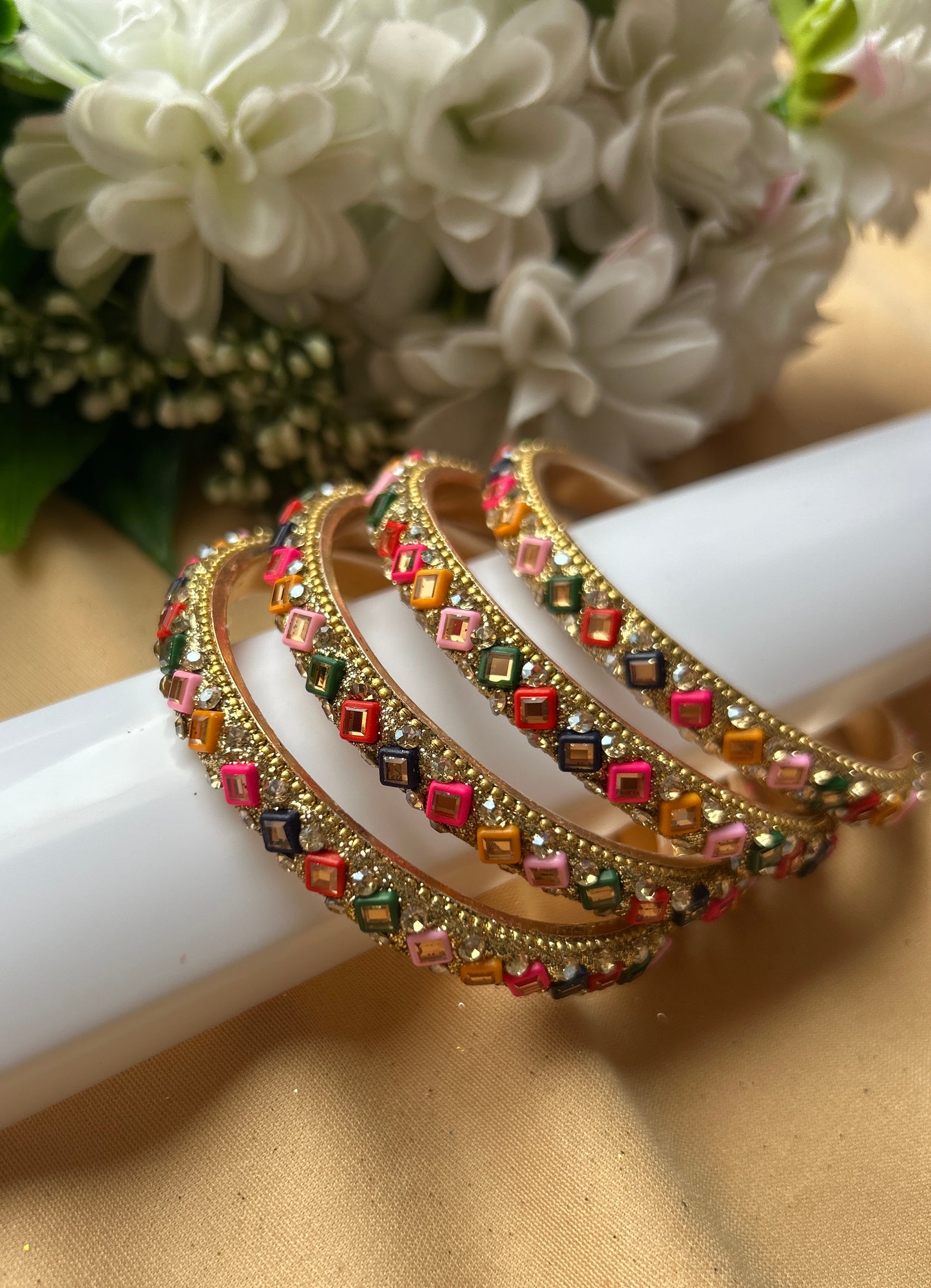 Premium Designer Mirror Bangles - Multi colour