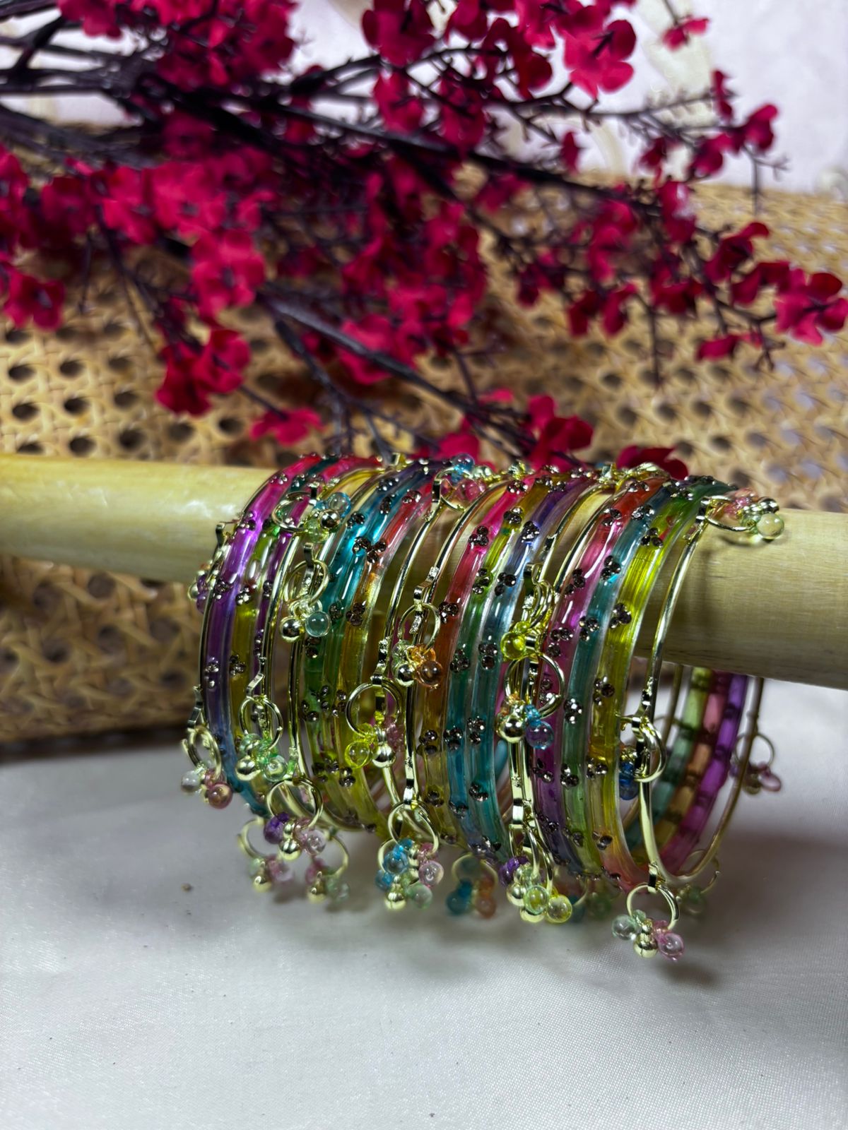 Premium kashmiri jhansi bangles - Rainbow