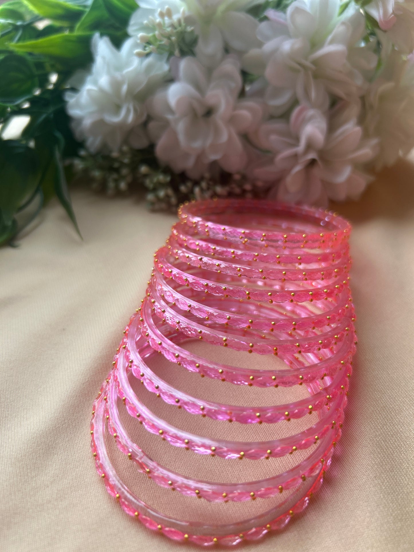 Premium raindrop bangles - Pink
