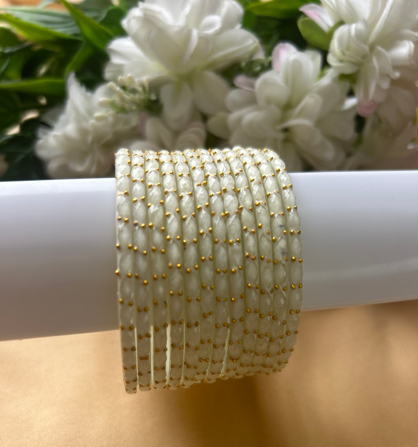 Premium raindrop bangles - White