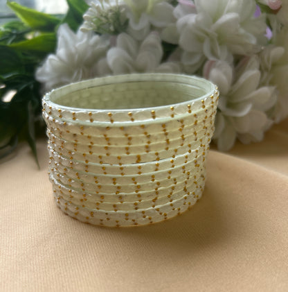 Premium raindrop bangles - White