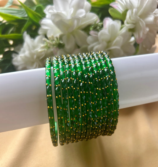 Premium raindrop bangles - Green