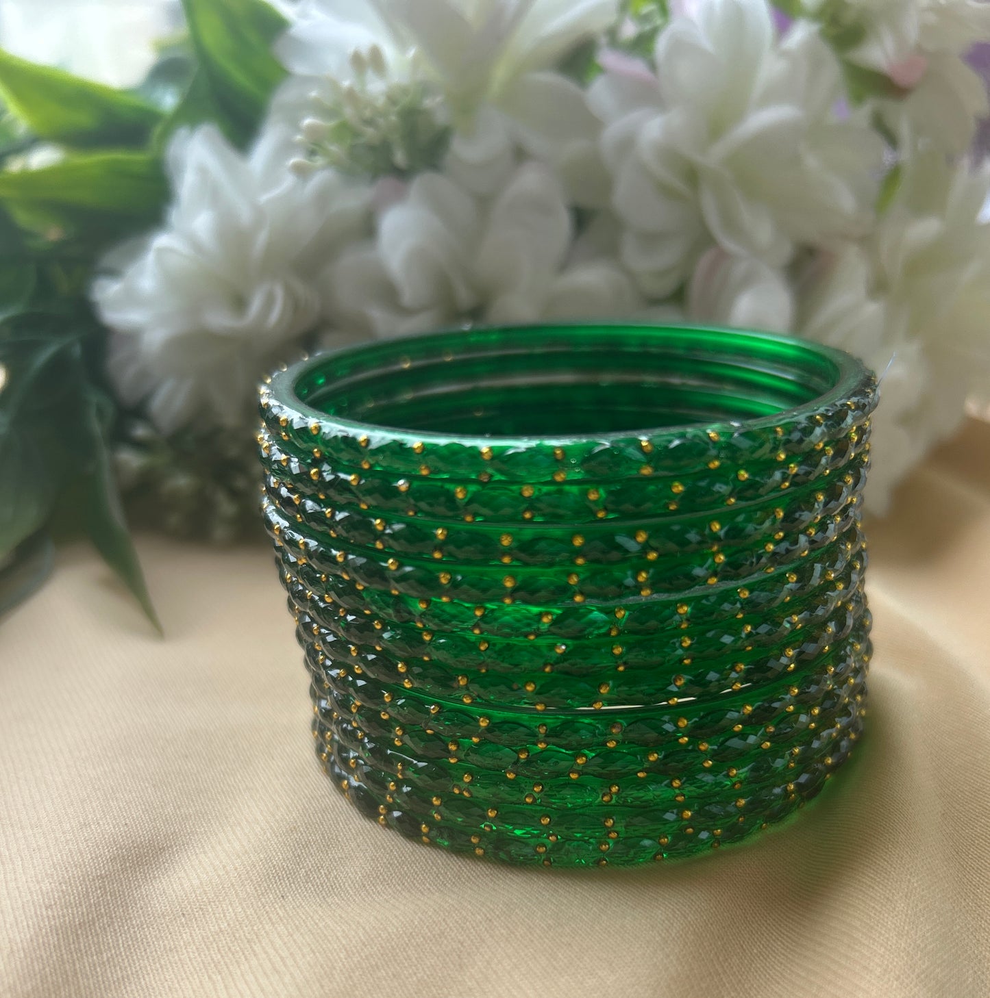 Premium raindrop bangles - Green