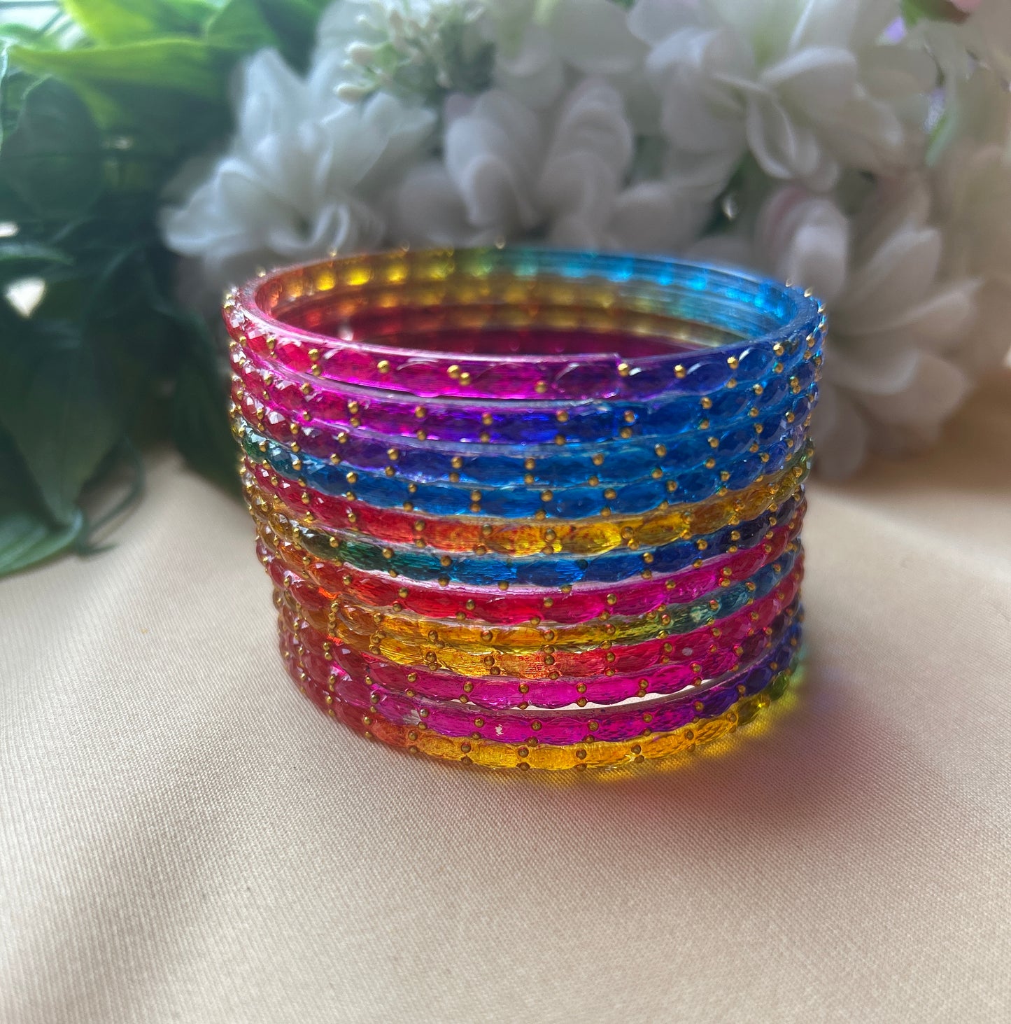 Premium raindrop bangles - Multi colour