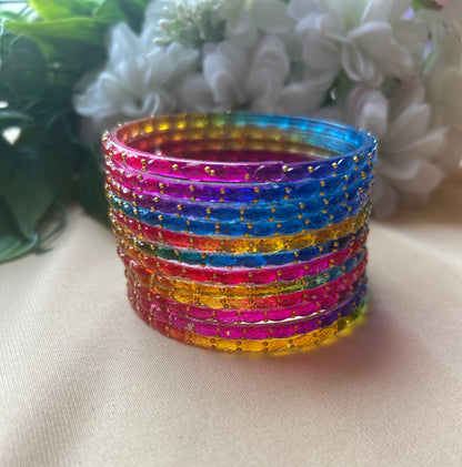 Premium raindrop bangles - Multi colour