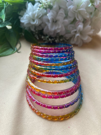 Premium raindrop bangles - Multi colour