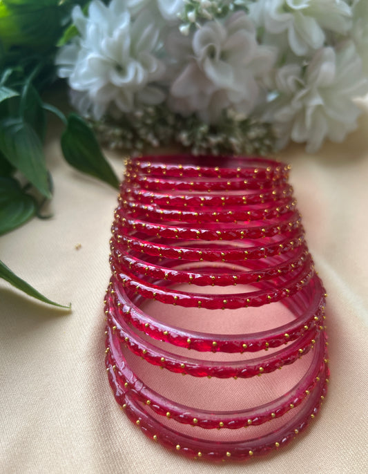 Premium raindrop bangles - Red