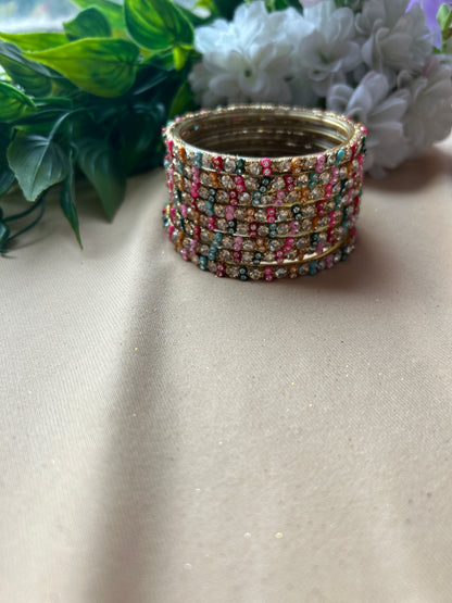 Premium Designer Mirror Bangles - Multi colour
