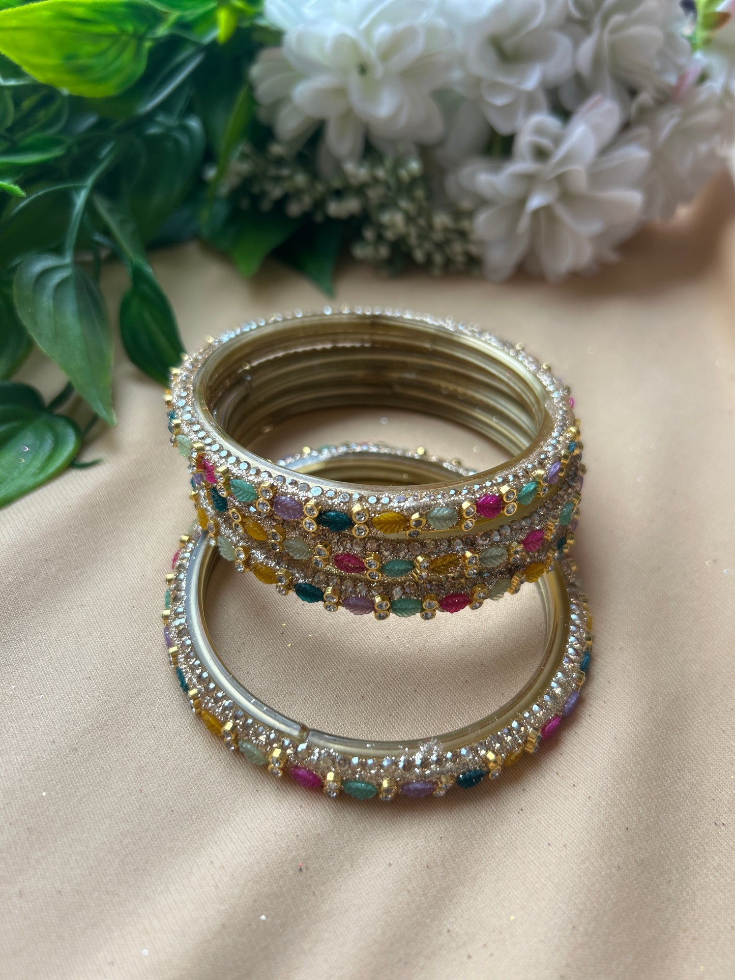 Premium Designer Mirror Bangles - Multi colour