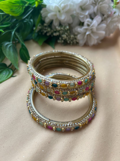 Premium Designer Mirror Bangles - Multi colour