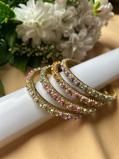 Premium Designer Mirror Bangles - Multi colour