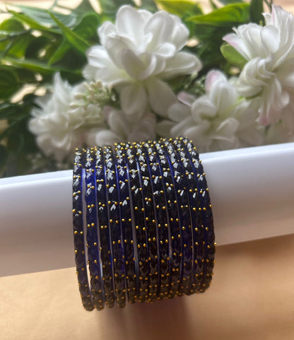 Premium heart shaped glass bangles 6 colour set