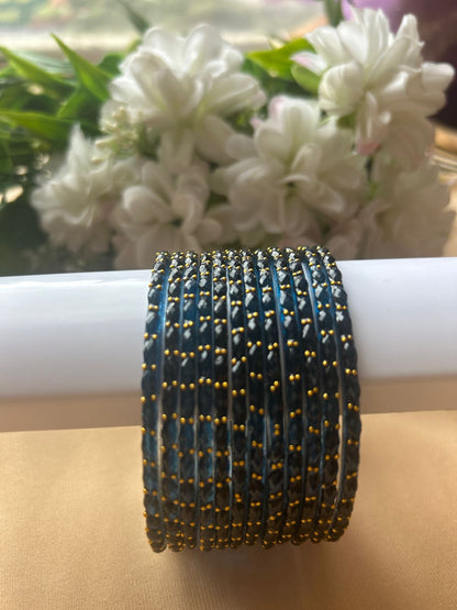 Premium heart shaped glass bangles 6 colour set