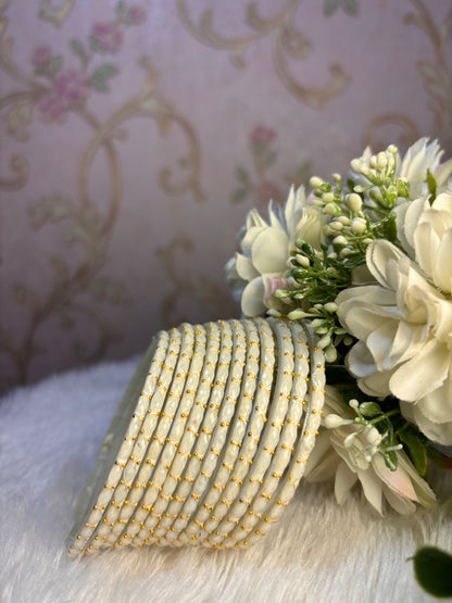 Premium raindrop bangles - White