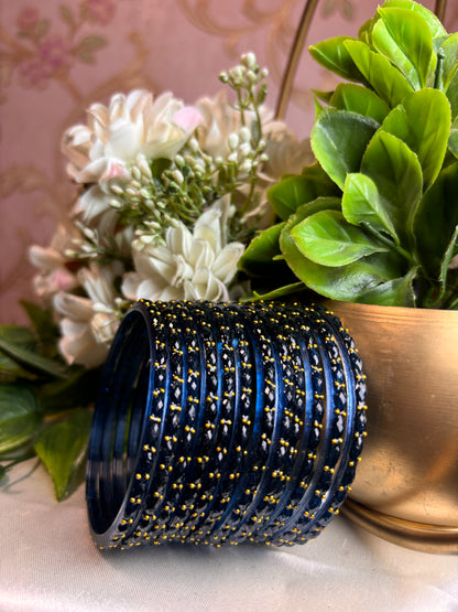 Premium raindrop bangles - Navy Blue