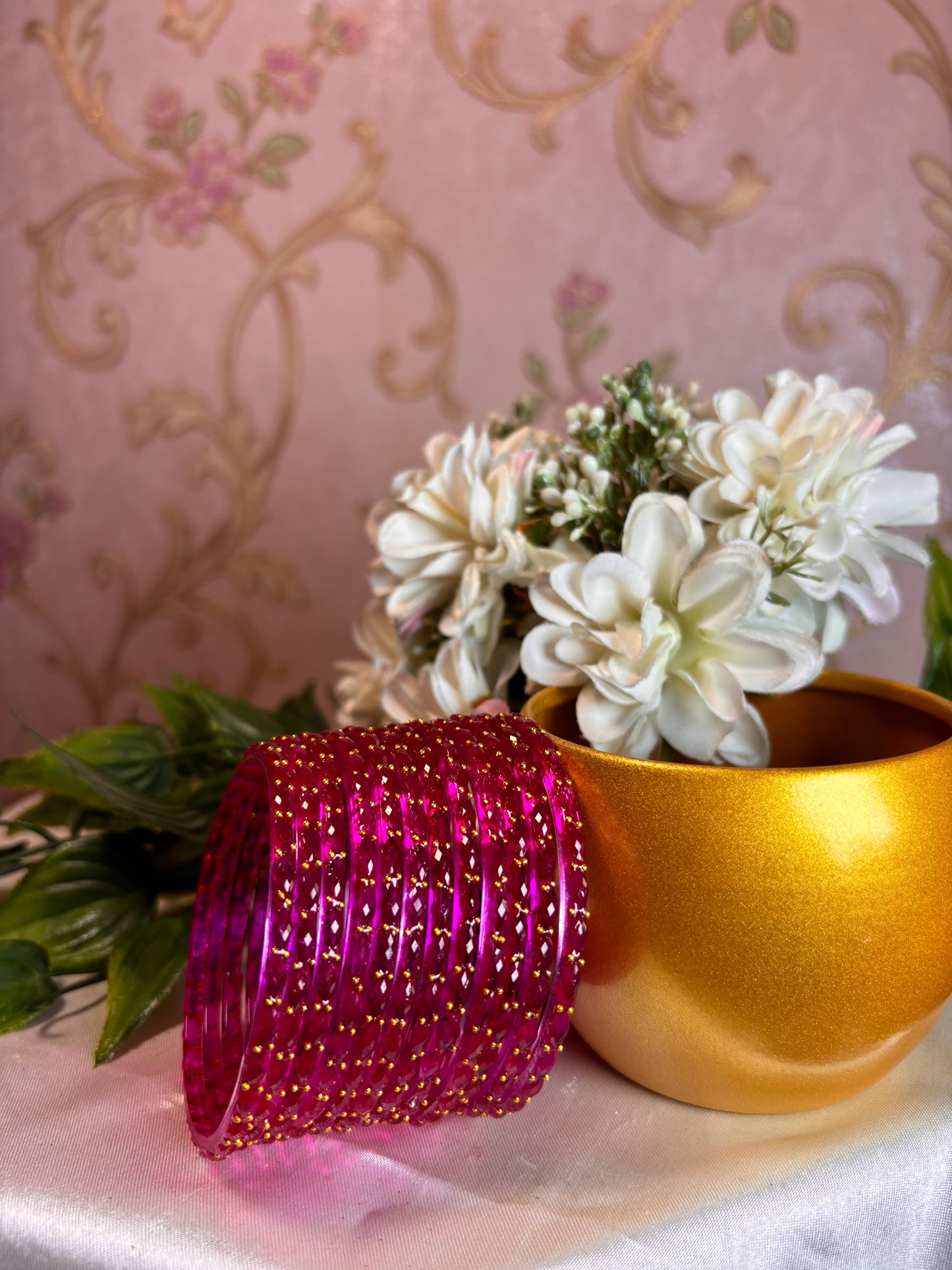Premium raindrop bangles -Rani Pink