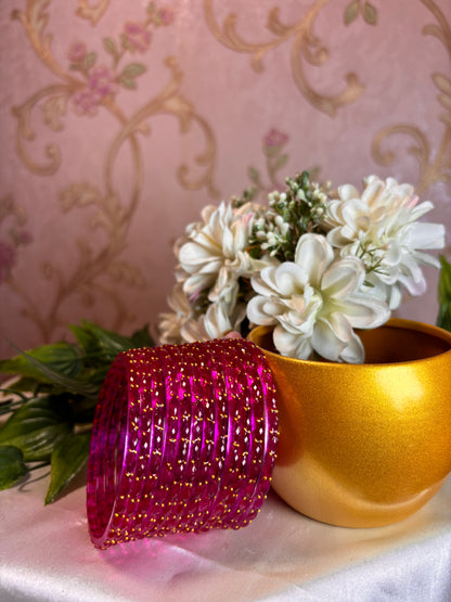 Premium raindrop bangles -Rani Pink
