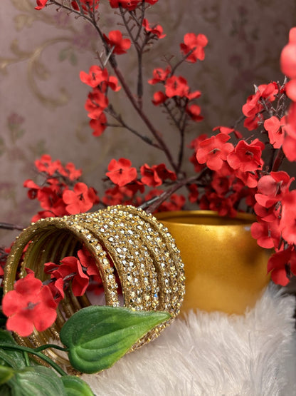 Premium Designer Mirror Bangles - Gold