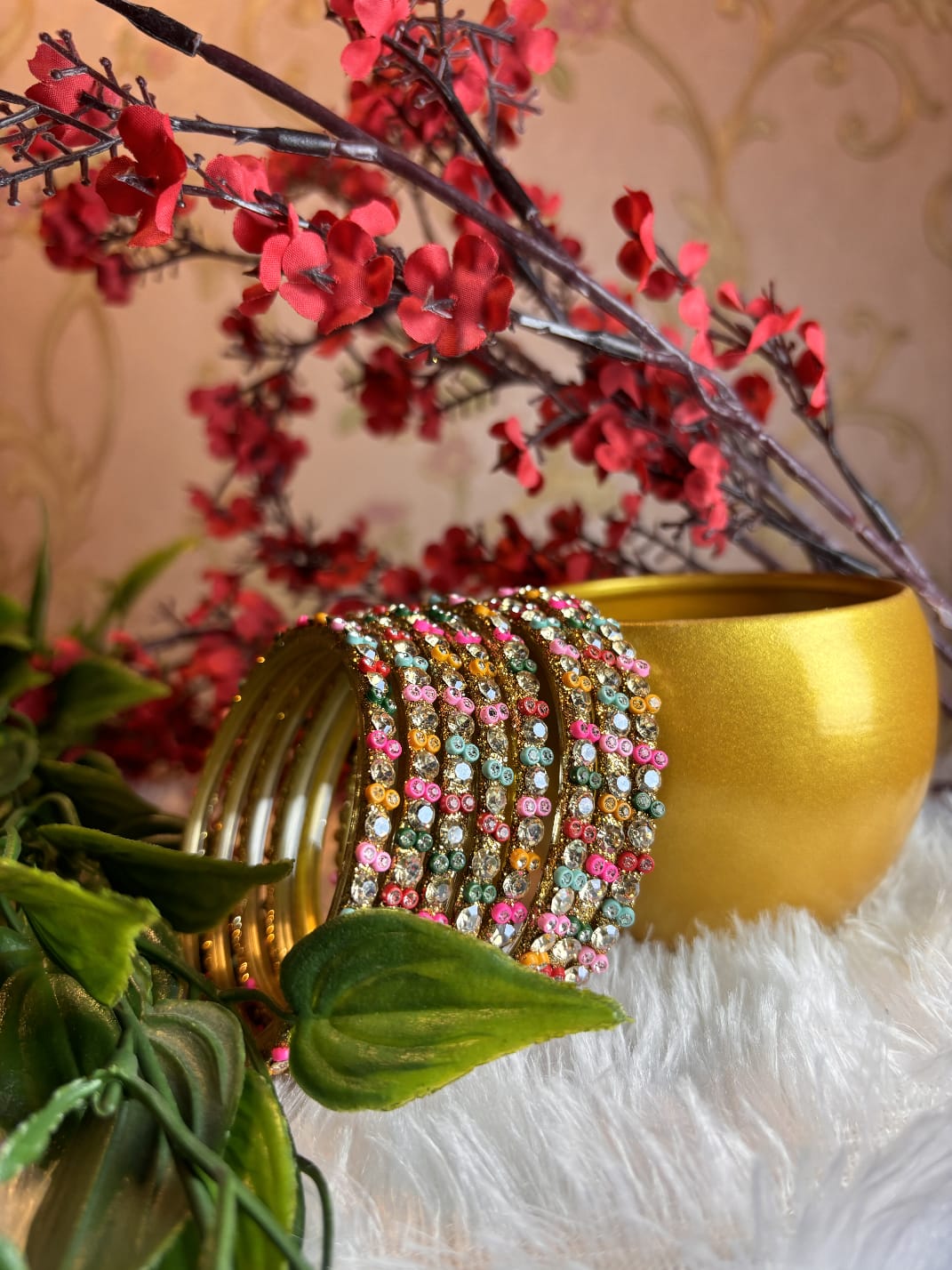 Premium Designer Mirror Bangles - Multi colour