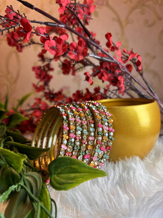 Premium Designer Mirror Bangles - Multi colour